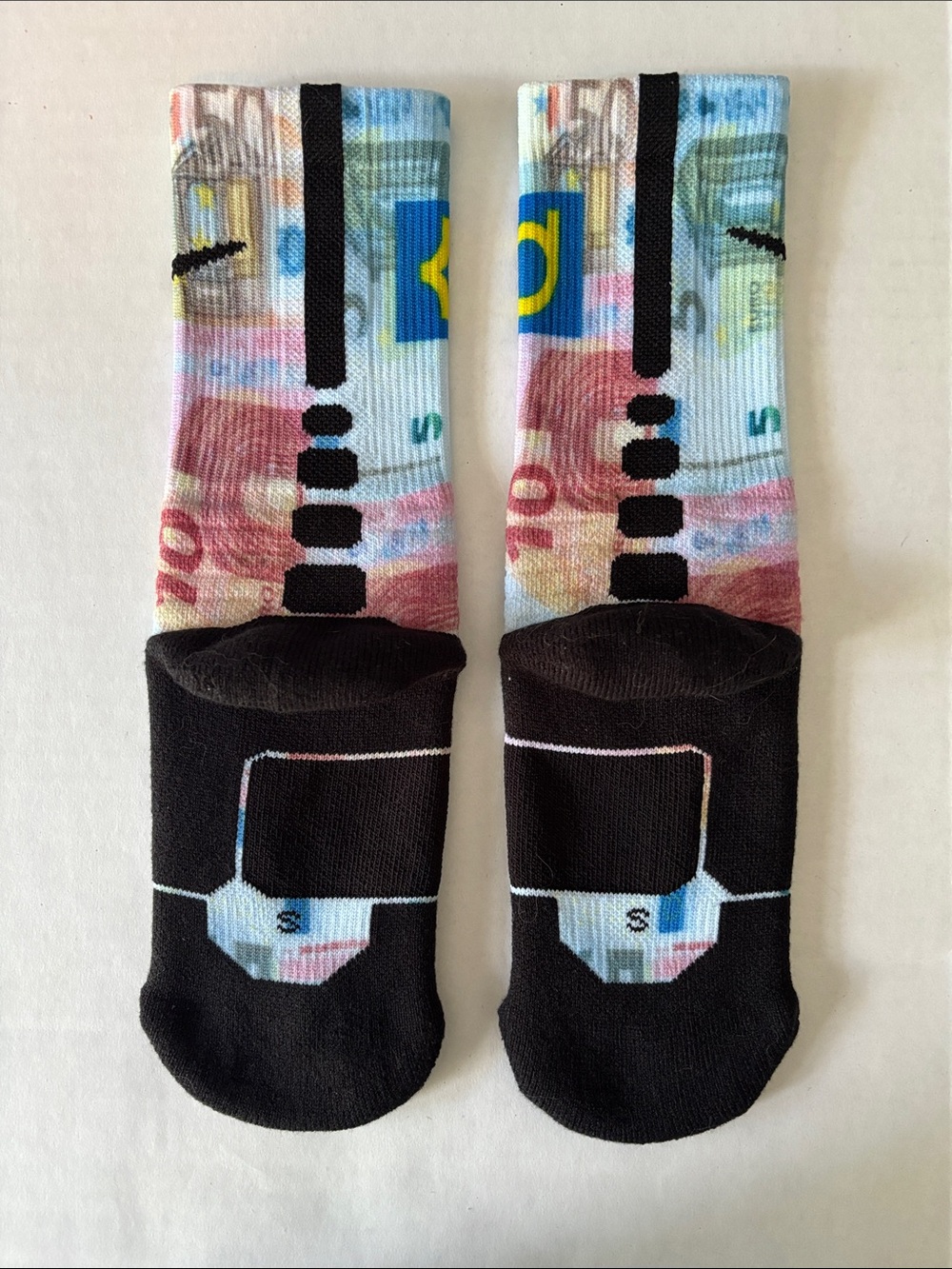 Nike KD Black & Multicolor Kids Athletic Crew Socks
